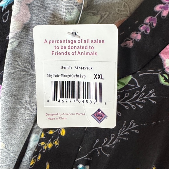 NWT Mountain Mamas Midnight Garden Party Tunic with 3/4 Sleeve in Size XXL - Picture 4 of 4